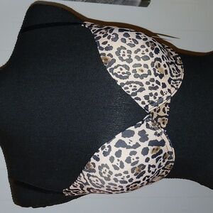 Steve Madden Black Leapard Print Bra. NWT. 34C